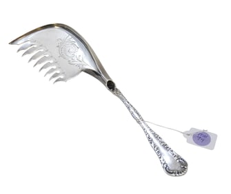 WOOD & HUGHES STERLING SILVER LOUIS XV 1880 MACARONI SERVER