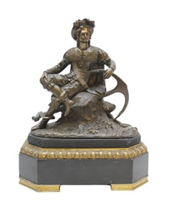 19th C FRENCH BRONZE CAVALIER
