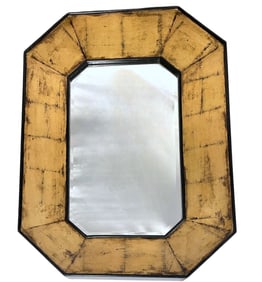 LARGE VINTAGE OCTAGONAL GOLD DECORATIVE MIRROR