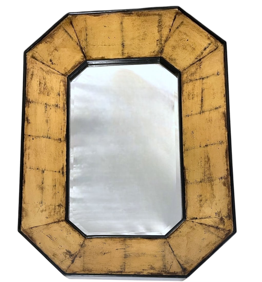 LARGE VINTAGE OCTAGONAL GOLD DECORATIVE MIRROR (1 of 7)