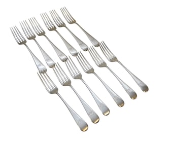 12 STERLING SILVER R .WALLACE & SONS DINNER FORKS