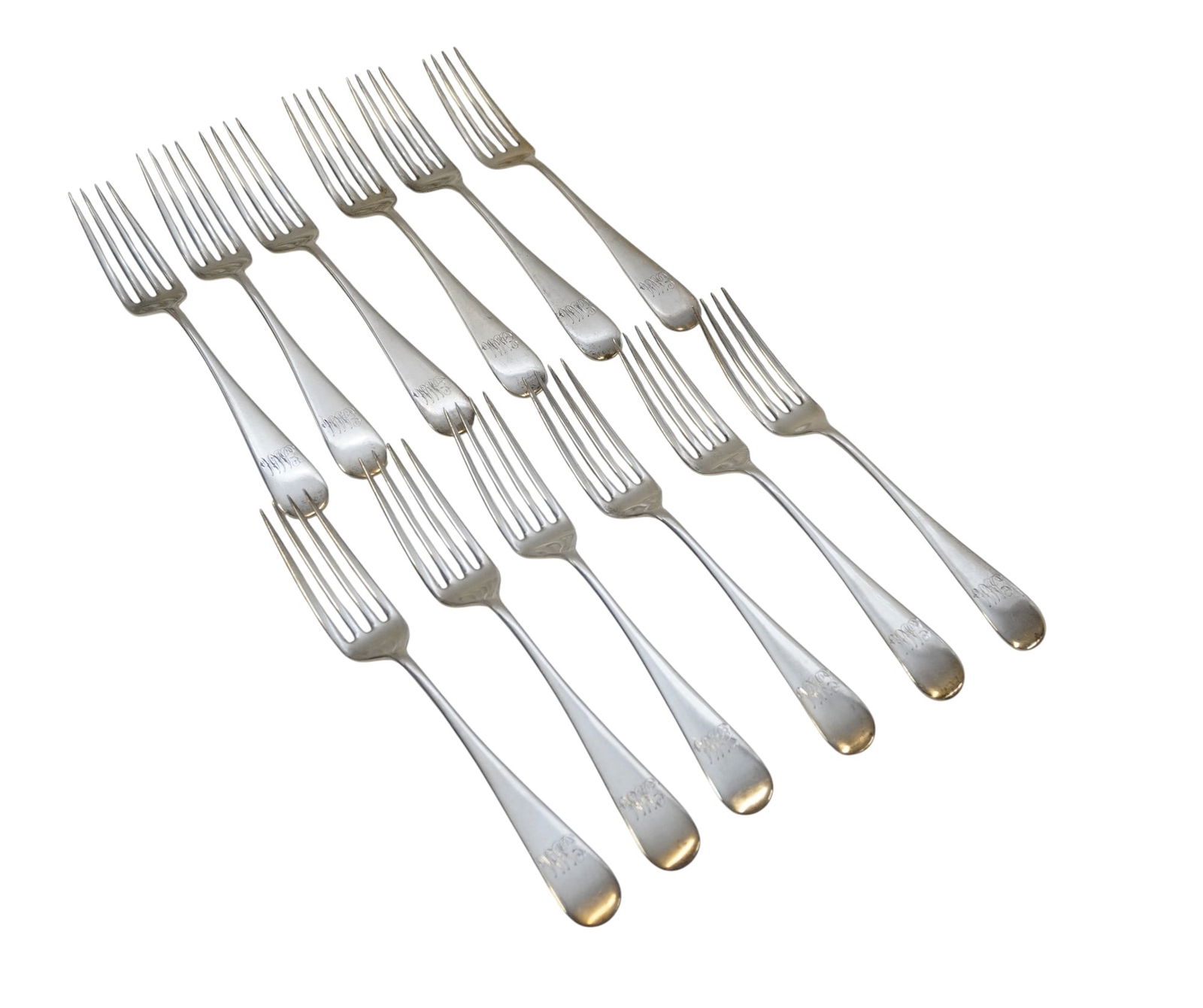 12 STERLING SILVER R .WALLACE & SONS DINNER FORKS (1 of 4)