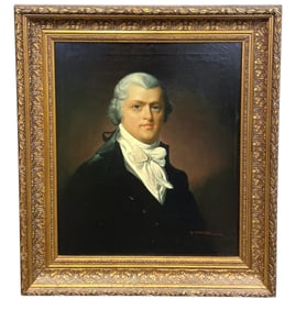 OIL ON CANVAS PORTRAIT OF A GENTLEMAN SIGNED G. SERRURE