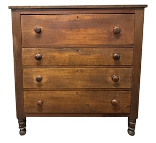 ANTIQUE SHERATON CHEST OF DRAWERS