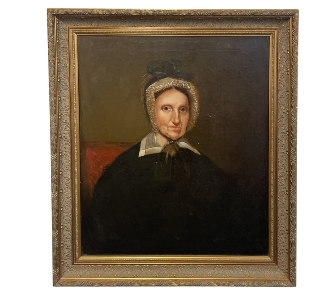 AMERICAN SCHOOL WOMANS PORTRAIT OIL PAINTING FRAMED (1 of 4)