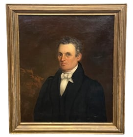 ANTIQUE PORTRAIT OF A GENTLEMAN OIL ON CANVAS