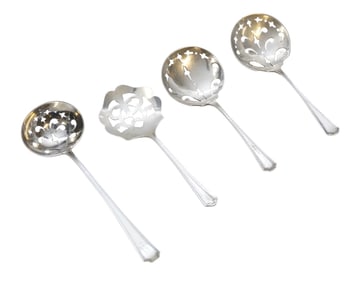 4 pc STERLING SILVER SUGAR SIFTER & BON BONS