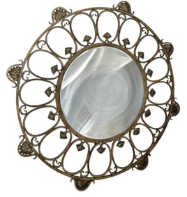 LARGE LA BARGE HOLLYWOOD REGENCY ROUND MIRROR 50"