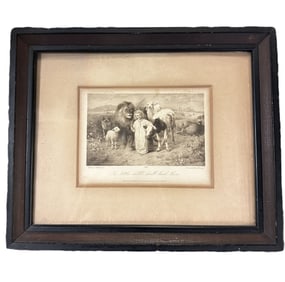 ANTIQUE 1896 WILLIAM STRUTT SEPIA LITHOGRAPH "PEACE"