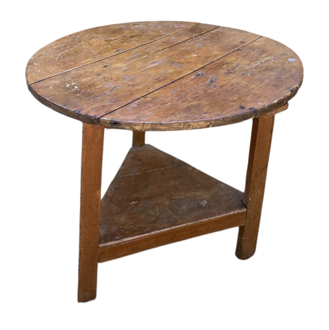 ANTIQUE ENGLISH PINE CRICKET TABLE (1 of 3)