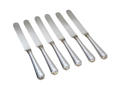 6 STERLING SILVER DINNER KNIVES FAIRFAX 1910