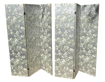 PAIR OF VINTAGE 1930S 3 PANEL ROOM DIVIDERS / DRESSING SCREENS