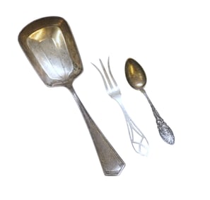 3 pc ANTIQUE STERLING INCL BERRY SPOON