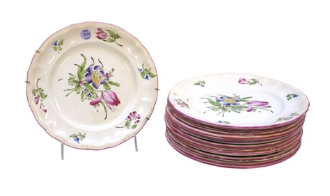 12 KELLER & GUERIN (K&G) FRANCE PORCELAIN SALAD PLATES