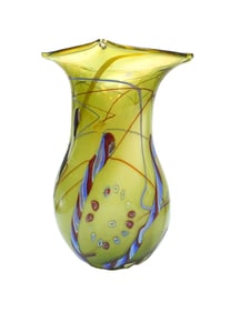 LARGE ITALIAN MILLEFIORI HAND BLOWN GLASS VASE