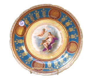 ANTIQUE VIENNA AUSTRIA HAND PAINTED PORTRAIT PLATE