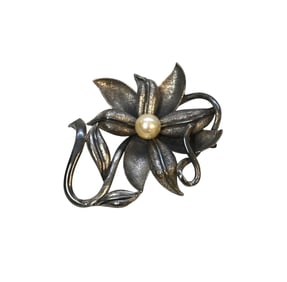 RARE HUGE VINTAGE TORTOLANI FLOWER BROOCH