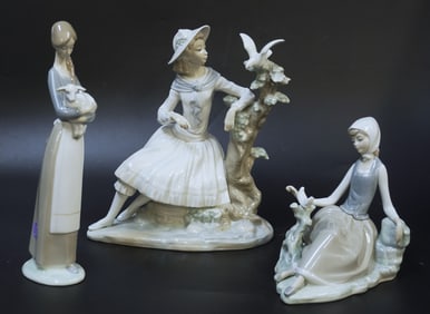 VINTAGE LLADRO FIGURINES - 3 PIECES