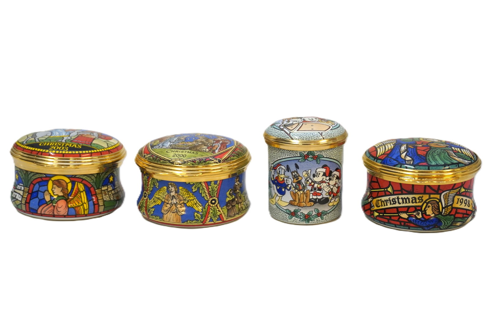 VINTAGE HALCYON DAYS ENAMELS ENGLAND TRINKET BOXES - 4 PIECES (1 of 6)