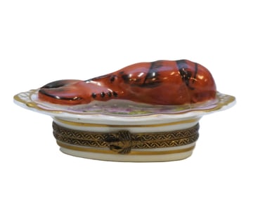 CHAMART EXCLUSIVE LOBSTER ON PLATTER LIMOGES BOX