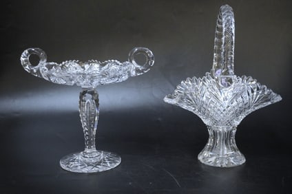 2 PIECES OF AMERICAN BRILLIANT CUT GLASS