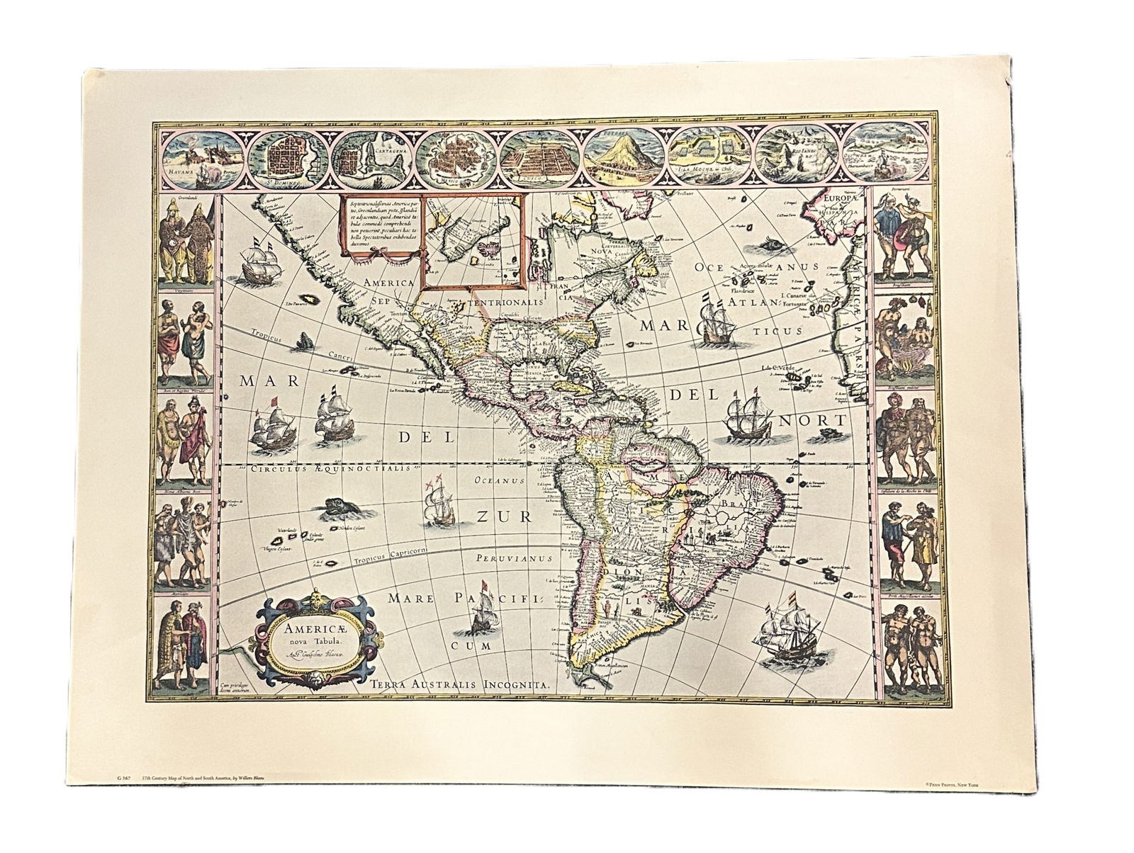 AMERICA NOVA TABULA TERRA AUSTRALIS INCOGNITA COLOR MAP (1 of 4)