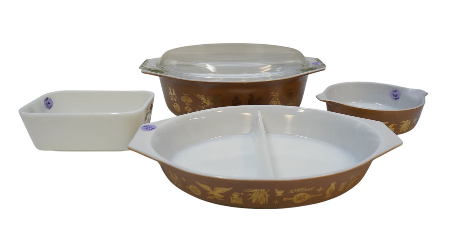 VINTAGE EARLY AMERICAN PYREX LOT - 4 PIECES (1 of 5)