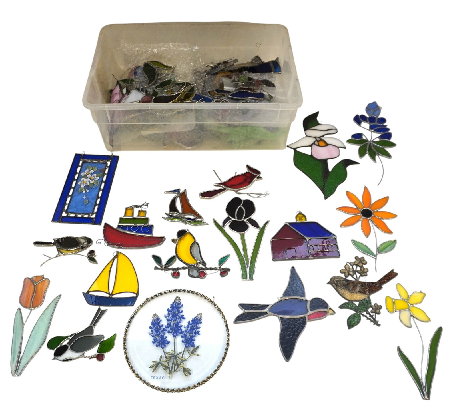 MIXED LOT OF VINTAGE STAINED GLASS SUNCATCHERS (1 of 4)