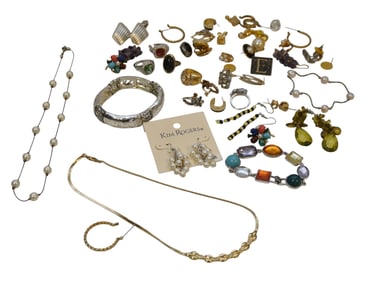 LARGE LOT VINTAGE COSTUME JEWELRY - 57 PIECES