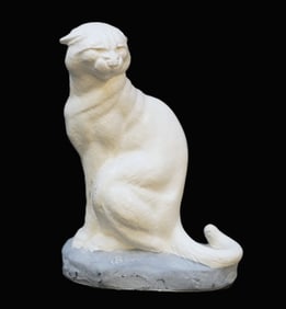 VINTAGE COUGAR SCULPTURE SIGNED J.L. BOULTON