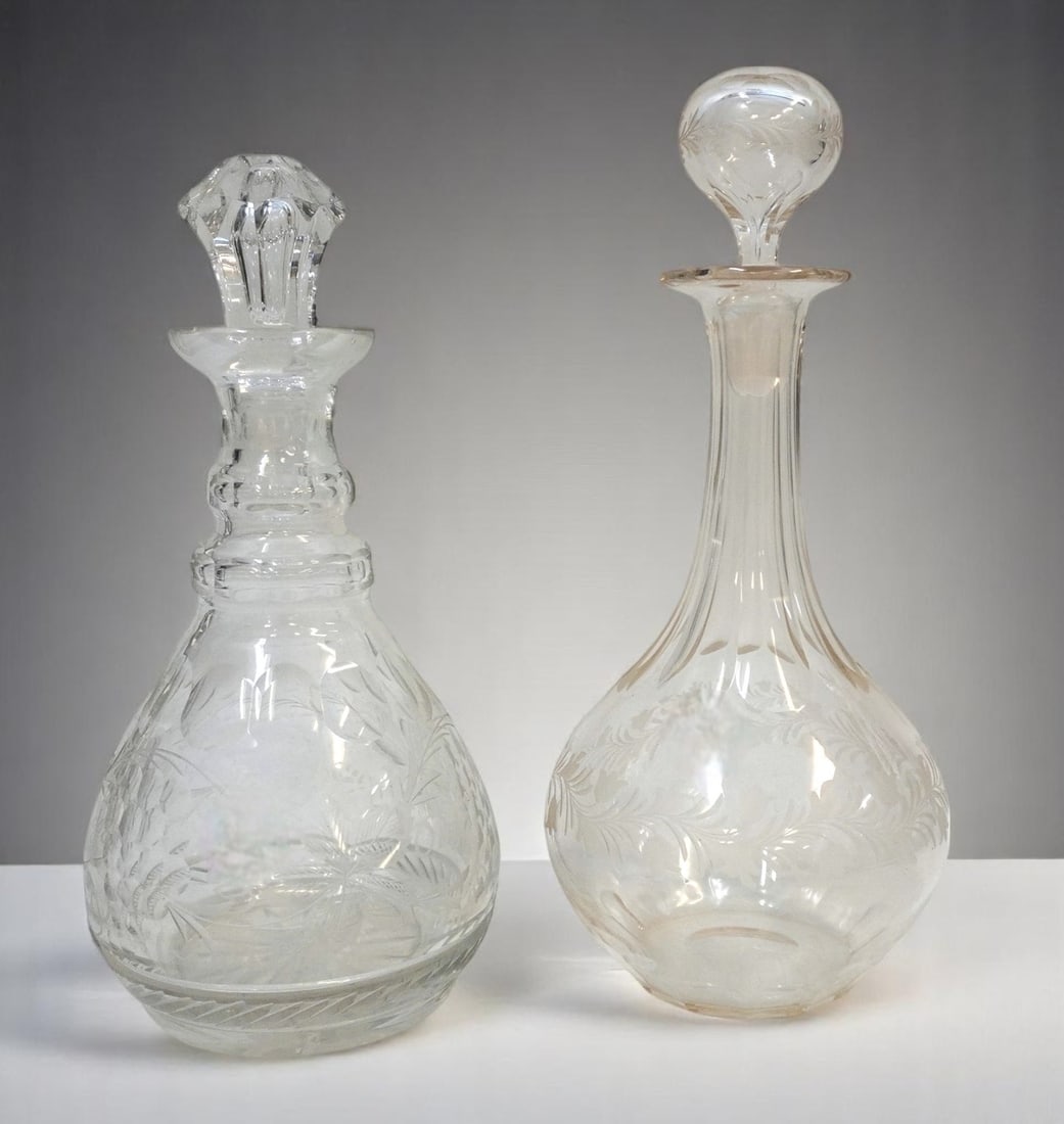 2 VINTAGE CRYSTAL LIQUOR DECANTERS (1 of 3)