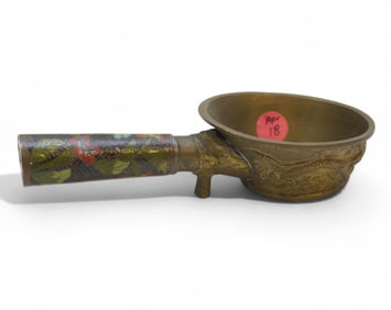 CHINESE DRAGON SILK IRON ENAMELED HANDLE