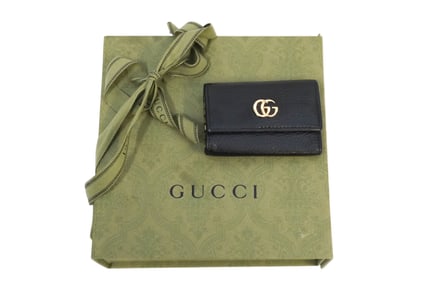 GUCCI PEBBLED LEATHER KEY HOLDER