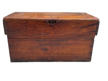 VINTAGE WOOD AMMO CRATE BOX PA