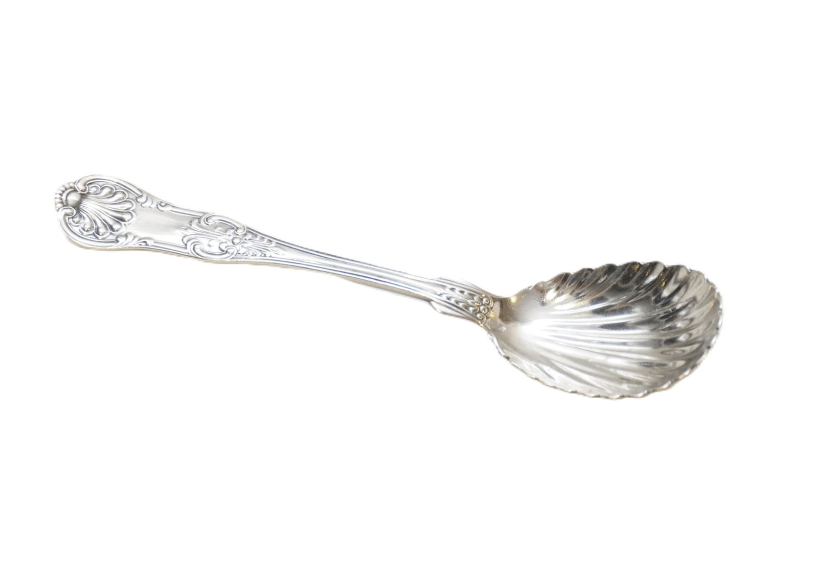 CHARLESTON COIN SILVER SERVING SPOON SCALLOPED BOWL (1 of 3)