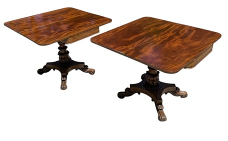 PAIR OF REGENCY PEDESTAL CARD TABLES