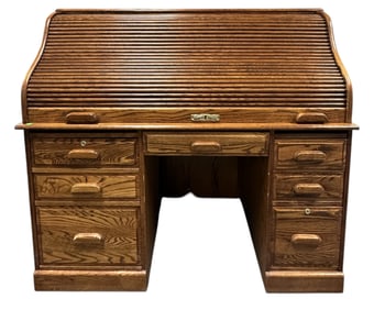 SOLID OAK ROLL TOP DESK WINNERS ONLY