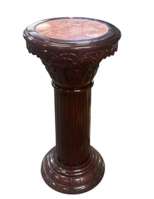 CORINTHIAN COLUMN MARBLE TOP PEDESTAL