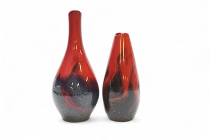 2 ROYAL DOULTON FLAMBE VASES