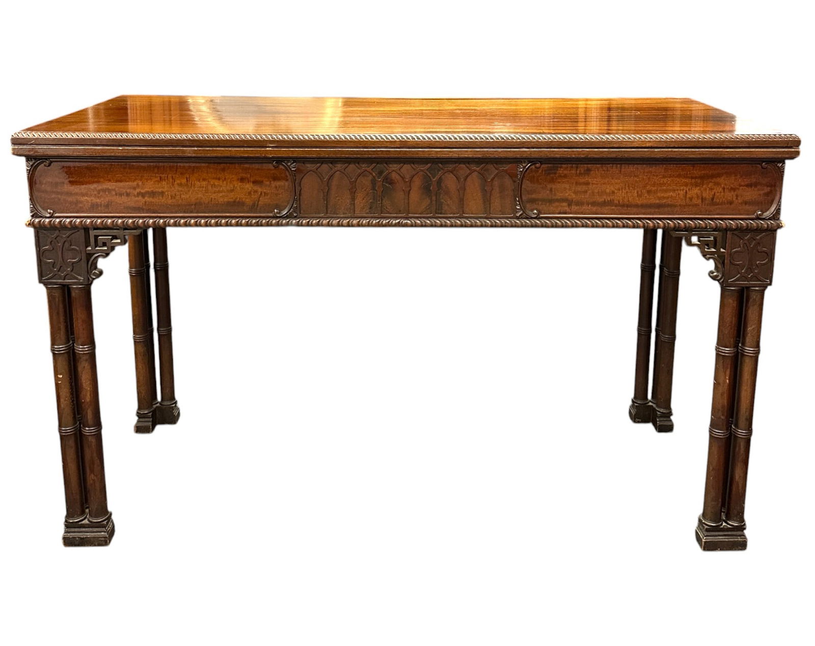 ENGLISH CHINESE CHIPPENDALE FLIP TOP TABLE (1 of 3)