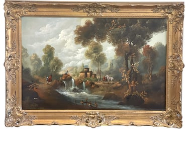 LARGE ITALIAN SCHOOL LANDSCAPE PAINTING