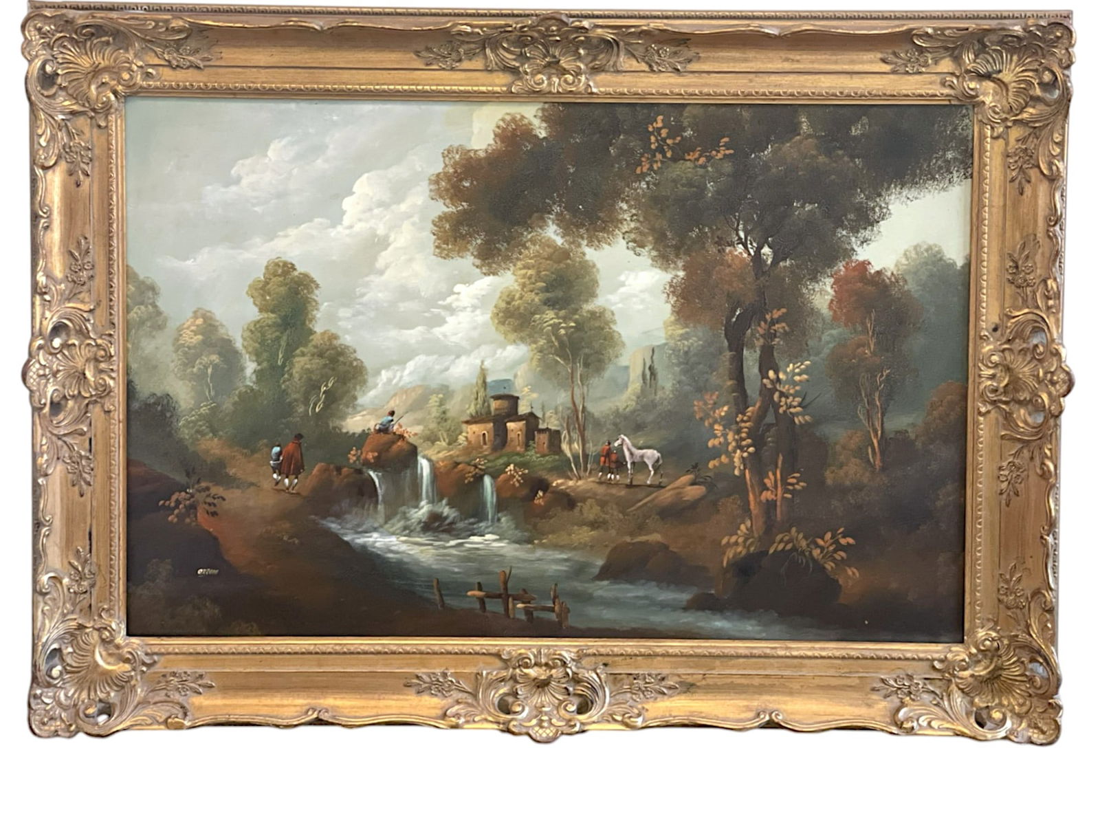 LARGE ITALIAN SCHOOL LANDSCAPE PAINTING