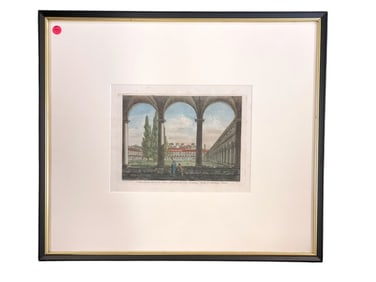 1833 ROSSINI ETCHING ROME CLOISTER SANTA MARIA