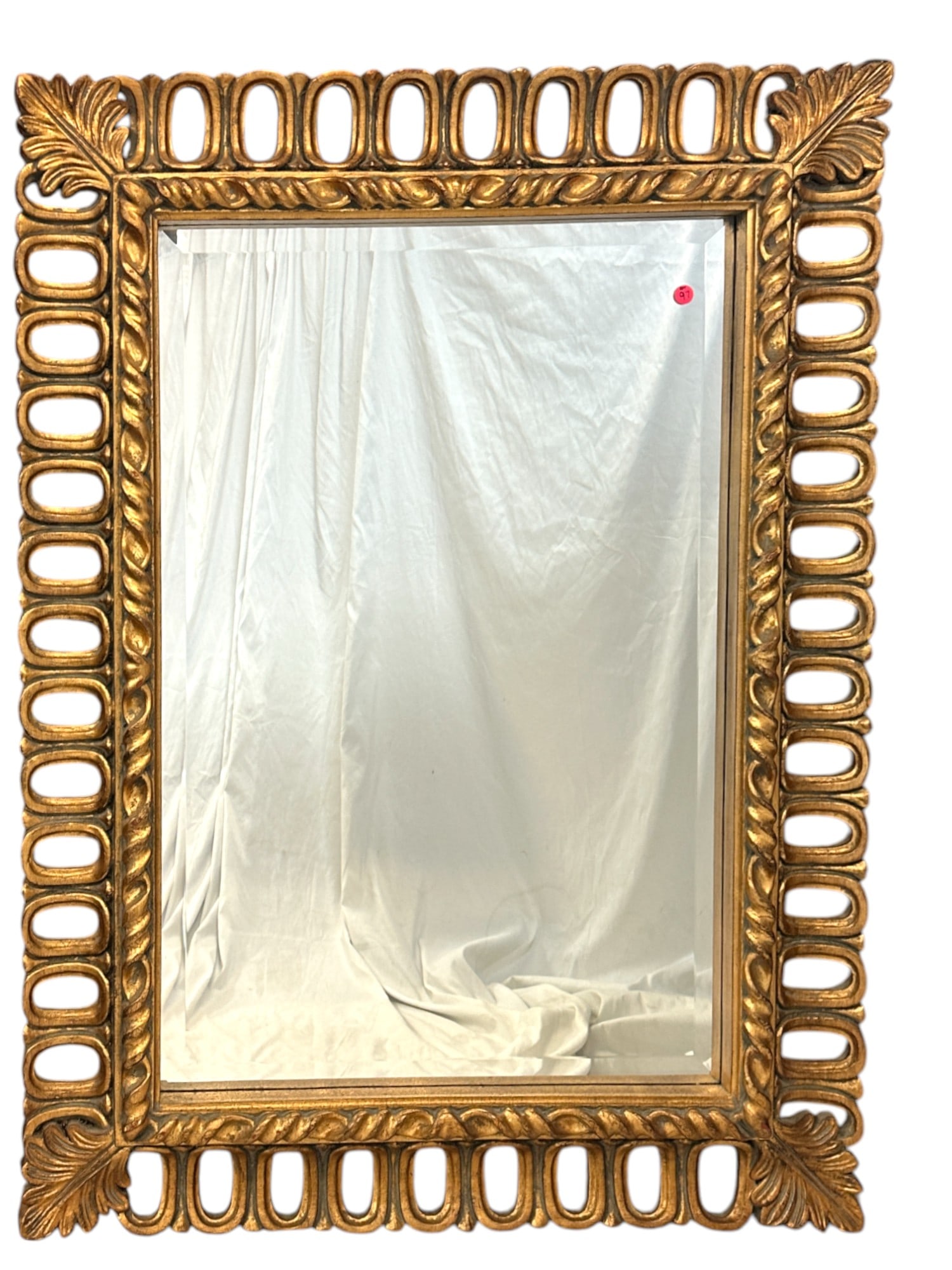 LARGE HOLLYWOOD REGENCY GILT WOOD MIRROR 48" (1 of 1)