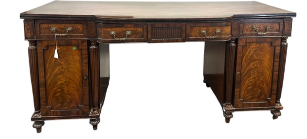 ANTIQUE ENGLISH REGENCY FLAME MAHOGANY BUFFET