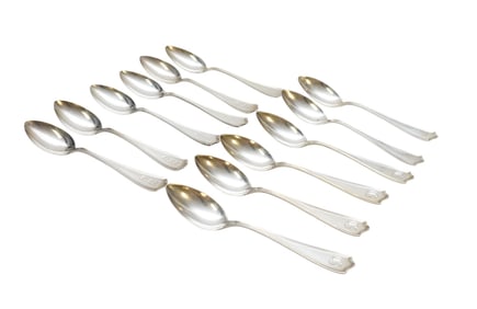 12 STERLING SILVER TEASPOONS MARYLAND 1910