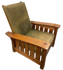 GUSTAV STICKLEY MODEL 369 MISSION OAK MORRIS CHAIR