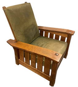 GUSTAV STICKLEY MODEL 369 MISSION OAK MORRIS CHAIR (1 of 12)