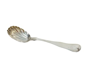 BOSTON COIN SILVER SERVING SPOON SCALLOPED BOWL