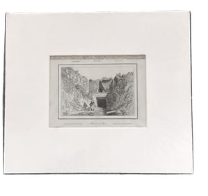 ANTIQUE 1869 STEEL ENGRAVING TOMB OF AGAMEMNON